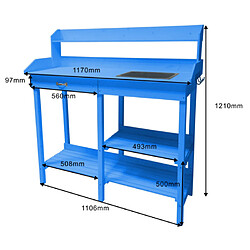 Table multiusages lasurée bleue - tab1105 - HABRITA