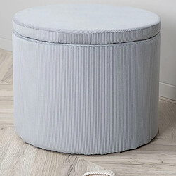 Venture Home Pouf rond avec rangement en velours côtelé Dunken. pas cher