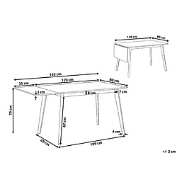 Avis Beliani Table de salle à manger 120x80 cm blanche MEDIO