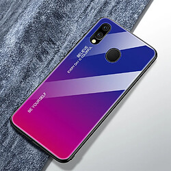 Wewoo Coque Pour Galaxy M20 Gradient Color Glass Case Red Blue