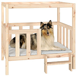 Avis vidaXL Lit pour chien 105,5x83,5x100 cm Bois de pin solide