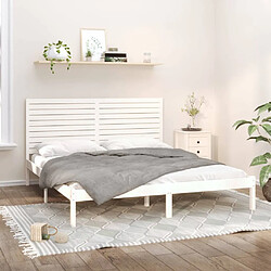 vidaXL Cadre de lit sans matelas blanc 200x200 cm bois massif 