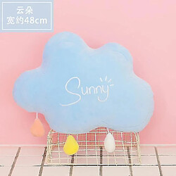 Universal 48cm arc-en-ciel Cloud Moon Planche Pillow Coussin Mignon Soft Cloud Rainbow Moon | Planche-oreiller (bleu)