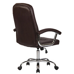 Avis Decoshop26 Fauteuil de bureau sur roulettes design moderne et confortable en synthétique marron BUR10601