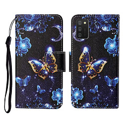 Etui en PU Impression de motifs de conception (164,2 x 75,9 x 9,1 mm) avec support et sangle papillon pour votre Samsung Galaxy A02s