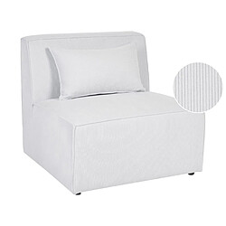 Beliani Module fauteuil en velours côtelé blanc cassé pour canapé LEMVIG