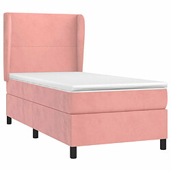 Avis Maison Chic Lit Adulte - Lit simple Lit à sommier tapissier avec matelas moelleux - Meuble de Chambre - Rose 90x200 cm Velours -MN29642