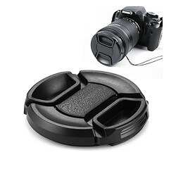 Wewoo Protège-objectif appareil photo noir 52mm Center Pinch Camera Lens Cap pas cher