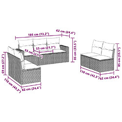 Avis vidaXL Salon de jardin avec coussins 7 pcs gris clair résine tressée