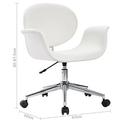 vidaXL Chaise pivotante à manger Blanc Similicuir pas cher