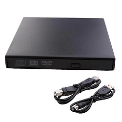 Lecteur CD DVD externe, graveur et lecteur de DVD/CD portable USB 2.0/Plug and Play/faible bruit/mince pour ordinateur de bureau Mac Macbook Windows 10/8/7/XP