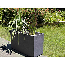 Lot de 2 Jardinières Muret Graphit 99,5 x 39,5 x 60 cm - 116 L - Gris anthracite - Eda