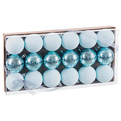 BigBuy Home Boules de Noël Bleu Plastique Ø 6 cm (18 Unités)