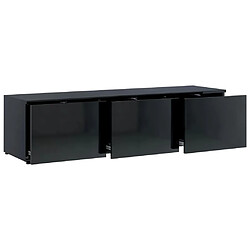 Avis vidaXL Meuble TV Noir brillant 120x34x30 cm Bois d'ingénierie