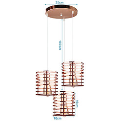 Avis Stoex Suspension industrielle design Cylindre Style Retro Vintage Or rose , Lustre Abat-jour en Fer Corde ajustable Luminaire Salle à manger Chambre à Coucher Salon Bar,Café