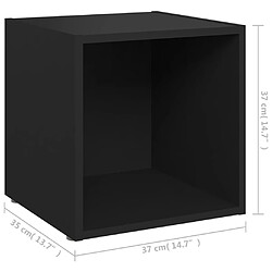 vidaXL Meubles TV 4 pcs noir 37x35x37 cm bois d’ingénierie pas cher