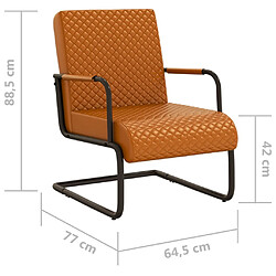 vidaXL Chaise cantilever Marron Similicuir pas cher