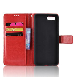 Acheter Wewoo Housse Coque Pour Oppo Reno Une rétro en cuir avec texture un cheval fou et un porte-cartes et un cadre photo Rouge