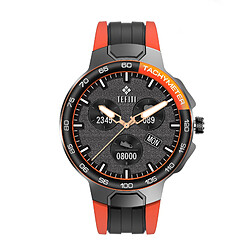 Chrono Montre connectée pour hommes, étanche conforme à la norme IP68, moniteur de rythme cardiaque et de pression artérielle, GPS, moniteur d'activité pour iOS Android-Orange