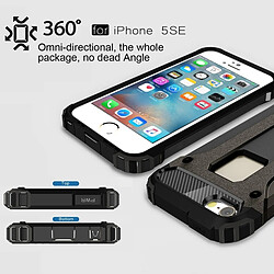 Acheter Wewoo Coque renforcée noir pour iPhone SE & 5 & 5s Tough Armour TPU + PC Combinaison Cas