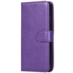 Wewoo Housse Coque Pour Huawei P20 Étui de protection à rabat horizontal de couleur unie avec support et fentes cartes et portefeuille et cadre photo et lanière violet