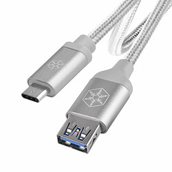 Avis SilverStone SST-CPU05S-500 - Câble USB réversible, Câble type-C vers type-A extrêmement durable en nylon tressé, Chargement ultra rapide et synchronisation de données, 0.5 mètres, argent