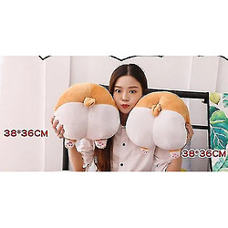 Universal 38 cm Sexy Corgi Toys Hand Warmer Cartoon Cartoon Hip Oreads Cushion Children Plance Toy Gift (blanc)