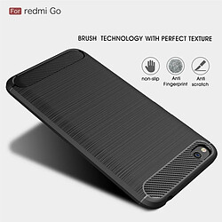 Wewoo Coque TPU antichoc en fibre de carbone texture brossé pour RedMi Go (rouge)