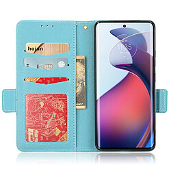 Etui en PU texture litchi, fermoir magnétique double avec support pour votre Motorola Edge 30 Fusion 5G/Moto S30 Pro 5G - bleu clair