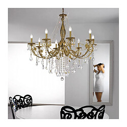 Avis Luminaire Center Chandelier en cristal PISANI CRYSTAL laiton antique 8 ampoules