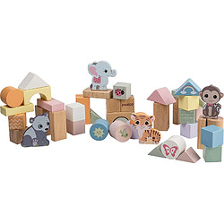 Johntoy Jouéco® The Wildies Family - Blocs de construction en bois