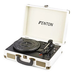 Avis Fenton Vintage Platine Vinyle Sans Fil Bluetooth 3 Vitesses Facile à Porter Bois Creme