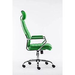 Decoshop26 Fauteuil de bureau à roulettes en synthétique vert hauteur réglable BUR10007