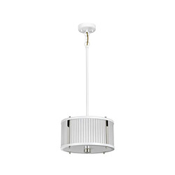 Elstead Lighting Suspension Corona Verre dépoli,acier Peint en blanc satiné / Nickel poli