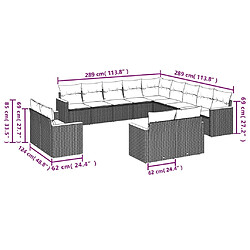 Avis Maison Chic Salon de jardin avec coussins 13 pcs | Ensemble de Table et chaises | Mobilier d'Extérieur noir résine tressée -GKD26097