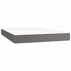 vidaXL Matelas de lit à ressorts ensachés Gris 140x200x20cm Similicuir