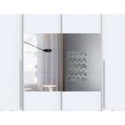 Acheter Cstore Armoire NARAGO - Décor Blanc mat - 2 portes coulissantes + miroir + 2 portes battantes + 2 penderies - L270 x P61 x H210 cm