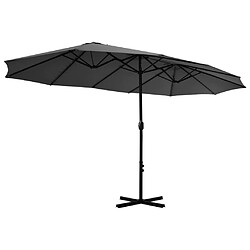 Helloshop26 Parasol d'extérieur poteau en aluminium 460 x 270 cm anthracite 02_0008299