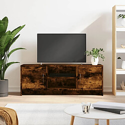 Maison Chic Meuble TV scandinave - Banc TV pour salon chêne fumé 102x30x37,5 cm bois d'ingénierie -MN72819