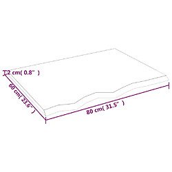 vidaXL Étagère murale 80x60x2 cm bois de chêne massif non traité pas cher