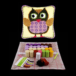 Avis Kits de crochet de verrouillage pour housse de coussin bricolage housse de coussin canapé 43x43cm hibou