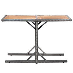 Maison Chic Table de jardin | Table d'extérieur Anthracite Résine tressée et bois d'acacia -GKD25812