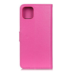 Etui en PU litchi texture magnétique rose pour votre Apple iPhone 12 5.4 pouces