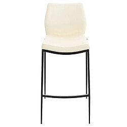 Decoshop26 Tabouret de bar design classique et moderne en synthétique crème pieds en acier noir repose-pieds 10_0000867