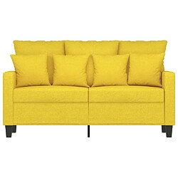 Avis Maison Chic Canapé à 2 places,Sofa de Salon,Canapé droit Jaune clair 120 cm Tissu -GKD411572