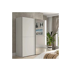 Vente-Unique ULOS Armoire 2 portes coulissantes + miroir - Blanc mat - L 170,3 x P 61,2 x H 190,5 cm