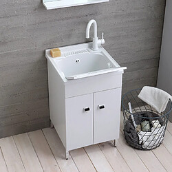 Acheter Kiamami Valentina LAVOIR DE BUANDERIE 50X50 CM AVEC MEUBLE BLANC ET PLANCHE INCLUSE