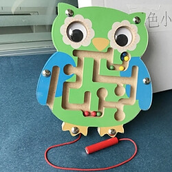 Wewoo Jouet en bois Enfants Puzzle En Magnétique Petite Taille Hibou Motif Animal Maze