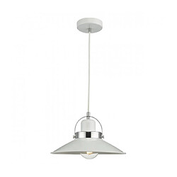 Luminaire Center Suspension Liden blanc et chrome poli 1 ampoule