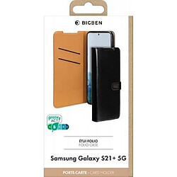 Bigben Etui Folio Wallet noir avec languette de fermeture pour Samsung Galaxy S21+ 5G pas cher